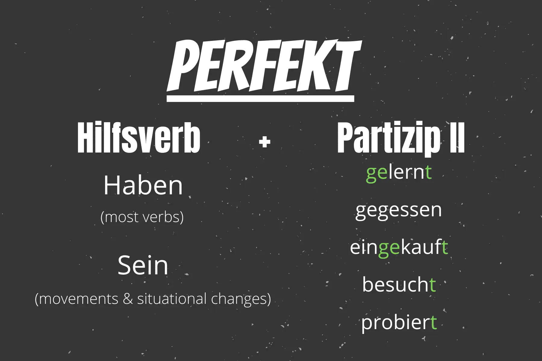 زمان perfekt در زبان آلمانی
