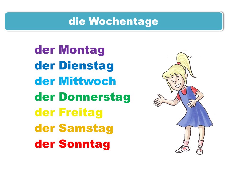 روزهای هفته به آلمانی