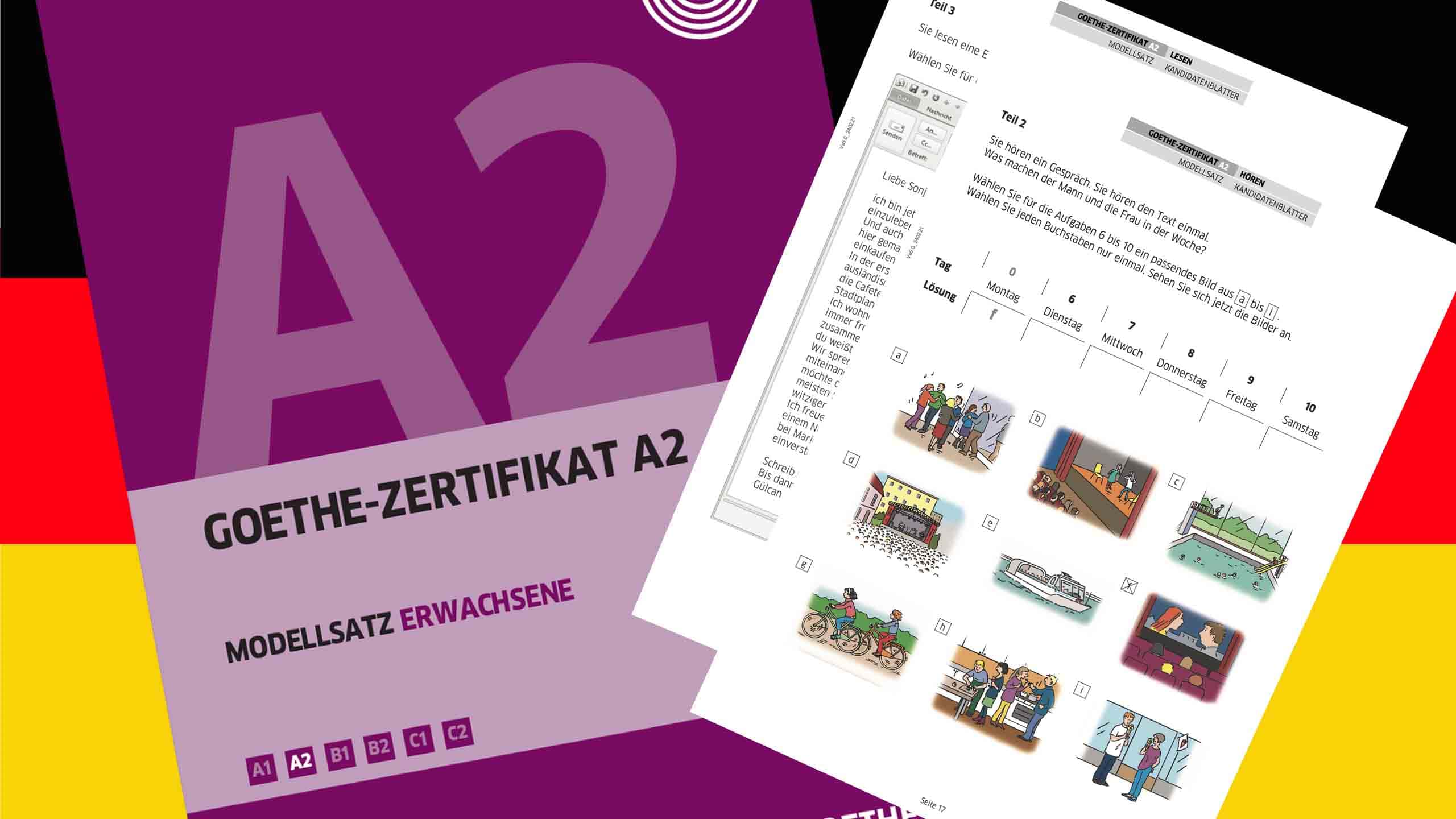 مقایسه آزمون Start Deutsch A2 گوته، تلک و ÖSD و نکات آزمون.
