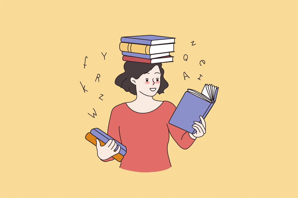 girl studying for test