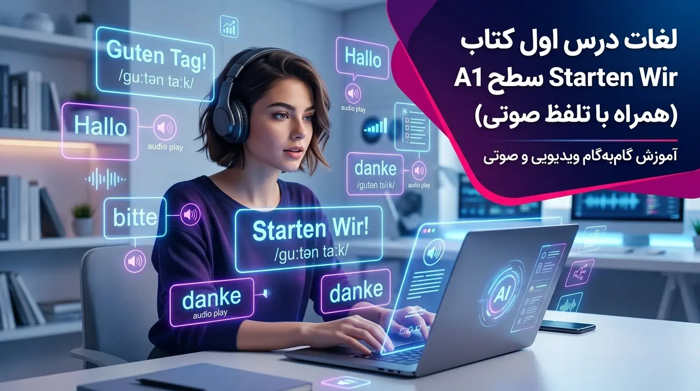 لغات درس اول کتاب Starten Wir سطح A1 (همراه با تلفظ صوتی)