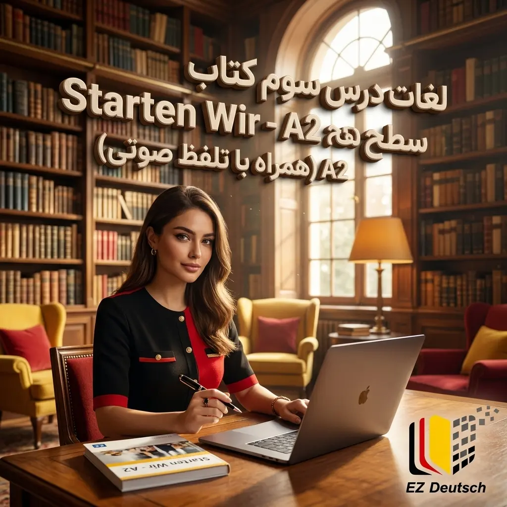 لغات درس سوم کتاب Starten Wir سطح A2 (همراه با تلفظ صوتی)
