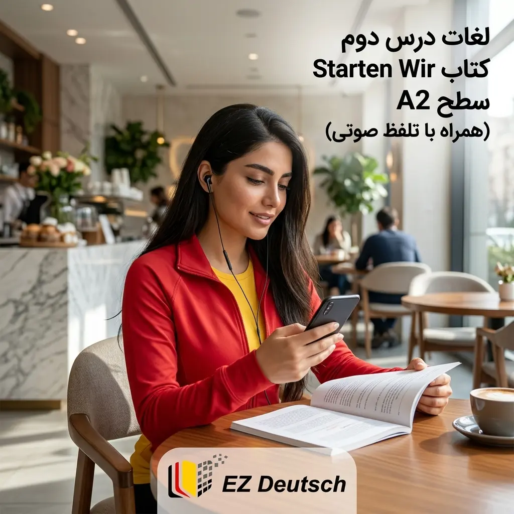 لغات درس دوم کتاب Starten Wir سطح A2 (همراه با تلفظ صوتی)