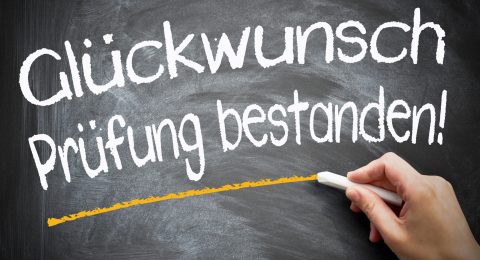 Glückwunsch Prüfung bestanden